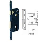 Serrure à larder monopoint - JPM - MULTIBAT 000260-01-1X - Axe 40 mm - Entraxe 70 mm - Têtière 230x20 mm