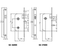 Serrure à larder MULTIBAT à condamnation axe 50mm finition noir à bout rond sans gâche réversible - JPM - 260000-02-1J