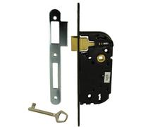Serrure à larder MULTIBAT à pêne dormant et 1/2 tour axe 40mm fourni avec 1 clé sens droite finition noir - - 000240-02-1X