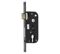 Serrure à larder MULTIBAT à profil européen axe 40 mm finition noir à bout carré sans gâche JPM 218300-01-1J