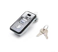 Serrure à levier pour armoires, yachts, tiroirs, armoires murales, bouton poussoir à mortaise, verrou de rebond, loquet de meubles en alliage de zinc avec fonction de poignée (argent)