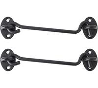 Serrure à loquet à œillet, Ensemble de loquets à crochet et œillet en acier inoxydable noir, plusieurs tailles, 2 pièces(6 Inch)