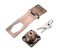 Serrure à loquet clé en alliage de zinc anti-effraction for maison, bureau, abri jardin, placard, tiroir, armoire, porte bois(4 inch-Red Bronze)