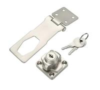Serrure à loquet clé en alliage de zinc anti-effraction for maison, bureau, abri jardin, placard, tiroir, armoire, porte bois(2.5 inch-Silver)