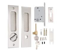 Serrure à mortaise pour porte coulissante en alliage de Zinc, loquet Invisible encastré, quincaillerie pour meubles d'intérieur (Nickel brossé)