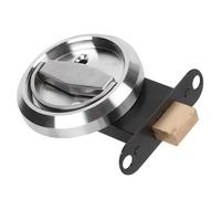 Serrure à mortaiser pour porte de magasin Serrure à pêne dormant à double clé, serrures à tour de pouce Serrure à double face Poignée à anneau en acier inoxydable Serrure de porte(argent)