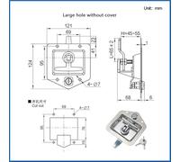 Serrure à panneau en forme de T, serrure à boîte à languette, serrure industrielle en acier inoxydable 304, serrure for véhicule d'ingénierie robuste for véhicule spécial(Macropore)