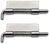 Serrure à pêne de porte, Goupille de verrouillage à ressort Boulon baril Épaissi Serrure porte 2 mm,5 pouces Loquet Charnière d'armoire en acier inoxydable 304, 1left304(1right304)