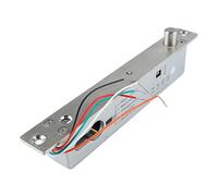 Serrure à pêne électrique, serrure d'accès électrique en acier inoxydable avec affichage LED, réglage du retard pour porte en bois (5 Wire 12V Power Unlocking Round Tongue With Key)