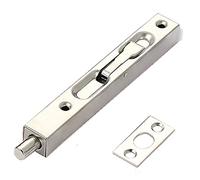 Serrure à pêne encastrée en acier inoxydable, 1 pièce, verrou coulissant dissimulé for portes françaises et composites, serrure robuste(Silver,12in)