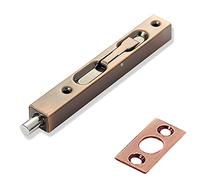 Serrure à pêne encastrée en acier inoxydable, 1 pièce, verrou coulissant dissimulé for portes françaises et composites, serrure robuste(Red patina,12in)