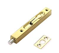 Serrure à pêne encastrée en acier inoxydable, 1 pièce, verrou coulissant dissimulé for portes françaises et composites, serrure robuste(Gold,10in)