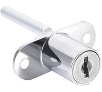 Serrure à piston for tiroir, bureau, armoire, cylindre de 5/8 po diamètre et 13/16 longueur, finition en alliage zinc, clés différentes