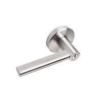 Serrure à poignée à trois pôles en acier inoxydable 304, langue unique, porte intérieure de salle de bains, allée, feu avec clé(With key)