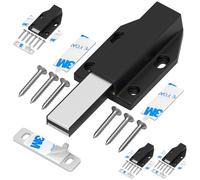 Serrure à Pression Magnétique sans Clous Tonitrui Placard Aimant Fermeture pour Armoire Tiroir Systeme Loquet Magnetique Verrou Poussoir Porte Amortisseur Pour La Porte de Placard(Noir 4 Pièces)