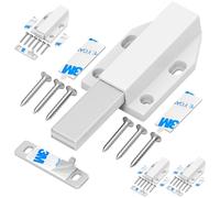 Serrure à Pression Magnétique sans Clous Tonitrui Placard Aimant Fermeture pour Armoire Tiroir Systeme Loquet Magnetique Verrou Poussoir Porte Amortisseur Pour La Porte de Placard(Blanc 4 Pièces)