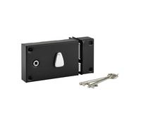 Thirard Serrure horizontale applique 6 gorges entrée droite Axe56 carré7 140x88 mm noir 2 clés