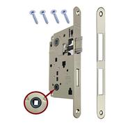 Serrure AGB porte intérieure encastrée pour salle de bain WC série CENTRO (face 18 x 196, drain et chaîne, nickel brillant)