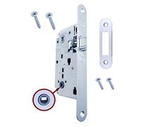 Serrure AGB porte intérieure encastrée pour salle de bain WC série CENTRO (face 22 x 196, déchet, chromé opaque)