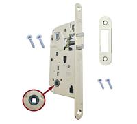 Serrure AGB pour Porte Intérieure Encastrée pour Salle de Bain WC série CENTRO (FACE 18x196, SCROCCO, NICHELÉ BRILLANT)