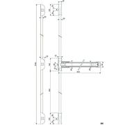 Iseo Serrure anti-panique Push Idea SJA50156 - 3 points haut et bas - Gris