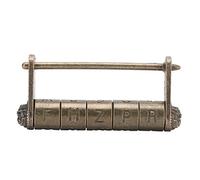 Serrure antique à code Cadenas vintage style chinois, Mot de passe personnalisable en alliage zinc résistant, Design gravé alphabet pour boîte bijoux tiroir armoire