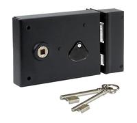 Serrure applique monopoint horizontale à fouillot Ouverture Droite clé à chiffres Axe 55 mm