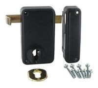 Serrure applique verticale THIRARD - Tirage - Cylindre européen - Droite - 75x130 - 009813 Noir G