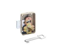 Serrure armoire encastrable - VACHETTE - 141500 - coffre acier verni blanc - axe 35 mm (60x35G gauche) - canon 27 mm