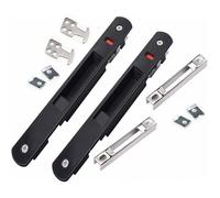 Serrure baie coulissante - AIMOONSA - Crochet simple face 198 mm - Noir - Alliage zinc/aluminium - Installation rapide