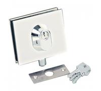 Serrure basse de porte en verre - cylindre traversant - chromé - 1358 ASSA ABLOY
