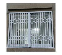 Serrure bidirectionnelle de fenêtre antivol en alliage d'aluminium pliable, garde-corps de sécurité domestique et commercial, taille personnalisée(48x52inch (122x132cm))