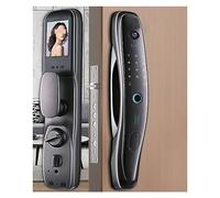 Serrure biométrique par empreinte digitale, serrure de porte intelligente sécurisée, serrure par mot de passe, clé, carte IC, caméra de déverrouillage, électronique (couleur : Q8-M-Gold-F)