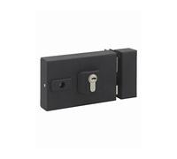 THIRARD - Boitier de Serrure en Applique Double Entrée à Fouillot - Réversible - Axe Réglable 50 à 60 mm - 144 x 93 mm - Noir - Coffre Acier - Pêne Dormant Sécurité Renforcée