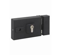 THIRARD - Boitier de Serrure en Applique Double Entrée à Fouillot - Réversible - Axe Réglable 50 à 60 mm - 144 x 93 mm - Noir - Coffre Acier - Pêne Dormant Sécurité Renforcée
