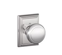 Serrure bouton Andover de Schlage Lock Company avec garniture Addison, serrure non rotative, chrome brillant (F170 et 625 ADD)