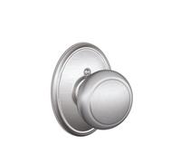 Serrure bouton Andover SCHLAGE avec garniture Wakefield, non rotative, chrome satin (F170 et 626 WKF)