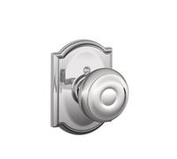 Serrure bouton g orgien SCHLAGE avec garniture Camelot, non rotative, chrome brillant F170 GEO 625 CAM