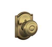 Serrure bouton SCHLAGE avec garniture Camelot Serrure non rotative en laiton antique F170 GEO 609 CAM