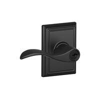 Serrure cl levier SCHLAGE Accent avec garniture Addison, noir mat - F51A ACC 622 ADD