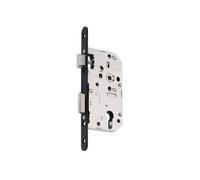 Vachette Serrure clé i D455VR50T20/10SG axe 50 entraxe 70 bouts ronds verni noir droite sans gache