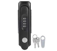 Serrure codée par mot de passe pour porte d'armoire en alliage de zinc avec clés, serrure à combinaison sécurisée pour la maison, le bureau, l'hôpital, l'école, serrure à cadran (Noire)