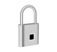 Serrure connectée, Cadenas à empreinte digitale intelligent sans hargement USB, étanche, déverrouillage de porte, antivol portable(Silver)
