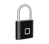Serrure connectée, Cadenas à empreinte digitale intelligent sans hargement USB, étanche, déverrouillage de porte, antivol portable(Zwart)