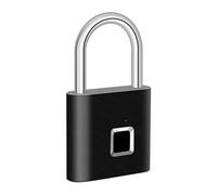 Serrure connectée, Cadenas biométrique intelligent à empreintes digitales, étanche, avec batterie rechargeable intégrée(Zwart)