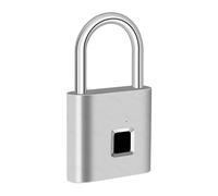 Serrure connectée, Cadenas biométrique intelligent à empreintes digitales, étanche, avec batterie rechargeable intégrée(Silver)