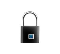 Serrure connectée, Cadenas intelligent à empreintes digitales, étanche, sans clé, rechargeable par USB, for déverrouiller la maison(Zwart)