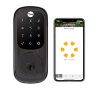 Serrure connectée connectée Wi-Fi Yale Assure Lock, bronze huilé, avec clé de secours et clavier numérique tactile pour saisie de combinaison YRD