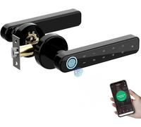 Serrure Connectée - Serrure Biométrique avec Cylindre à Code, Serrure Electronique Poignée de Clavier pour Maison, Utilisable avec Bluetooth,App, Code, Empreinte Digitale et clé pour Ouvrir Le Verrou