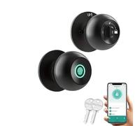 Serrure Connectée, Serrure de Porte Intelligente, contrôle par Application Bluetooth, poignée de Porte sans clé, Serrure de Porte électronique numérique à Empreintes digitales(Zwart)